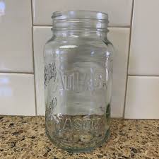 Vintage Atlas Mason Quart Jar With Side Measurements Light Blue Tint | eBay