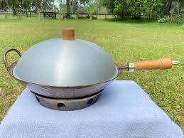 Vintage~taylor & Ng~ Wok Carbon Steel Pan 14”with Lid Woks ...