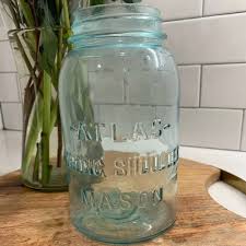 Vintage | Kitchen | Atlas Strong Shoulder Vintage Blue Mason Jar | Poshmark