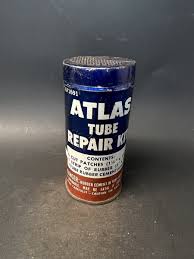 Vintage 1940s Original Atlas Rubber Tube Repair Kit Gas & Oil Advertising Can | eBay