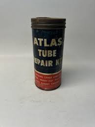 Vintage 1960s Original Atlas Tubeless Tire Rubber Repair Kit Advertising Can | eBay