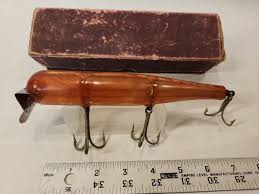 Vintage Atom striper lure clear amber Vintage saltwater surf fishing lure w/box | eBay