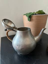 Vintage Royal Holland Pewter Teapot With Woven Handle - Etsy