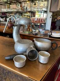 Vintage Silver Plated Urn Coffee Maker with Spirit Lamp