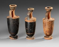 Sold at Auction: THREE RED FIGURE CYLINDRICAL LEKYTHOI ...