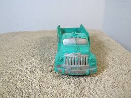 Vintage Auburn Green Rubber Fire Cargo Delivery Toy Truck ...