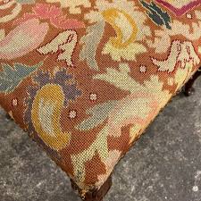 Antique French Style Carved Wood & Needlepoint Tapestry ...