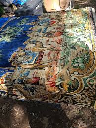 Vintage 68x94 Pictural Mural Rug Religious Scene Heavy Made ...