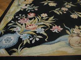 6' x 9' Black Needlepoint Rug 11305 | www.bestrugplace.com ...