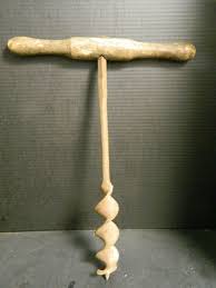Antique Primitive Wooden Handled 1 13/16" Auger Drill 19.75 ...