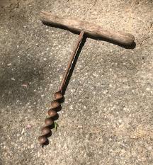 19” Antique 1800s SANFORD Auger Hand Drill Wood Ice Vintage ...