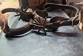 Pair Of Cast Iron Antique Western Mexican Boot Spurs With ...