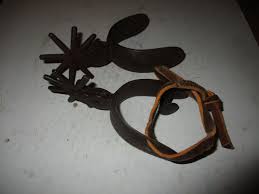Antique Cast Iron Cowboy Spurs - MISMATCHED Set of 2 ...