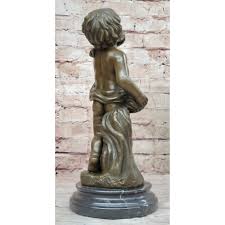 Hot Cast Bronze Clical Young Boy Cherub Angel Bronze Statue Sculpture By Moreau - Bed Bath & Beyond - 40796307