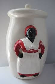 Large Vintage Aunt Jemima Cookie Jar Crock Container ...