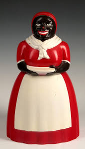 Sold at Auction: A VINTAGE F&F AUNT JEMIMA RED PLASTIC COOKIE JAR