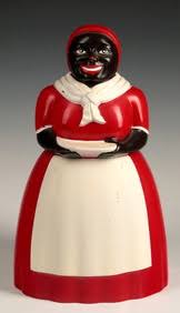 A Vintage F&f Aunt Jemima Red Plastic Cookie Jar