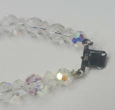 Vtg Aurora Borealis Bracelet Crystal Faceted Double Strand Rhinestone Clasp | eBay