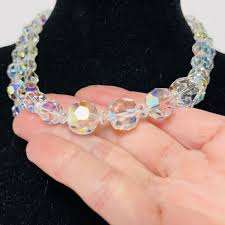 Vintage Double Strand AB Crystal Glass Necklace Two Strand Aurora Borealis Crystal Necklace Vintage Necklace Crystal Continental Canada - Etsy UK