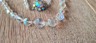 Vintage Art Deco Crystal/glass Faceted Beaded Aurora Borealis Necklace - Etsy New Zealand
