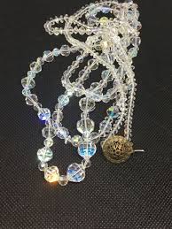 Antique Vintage AUSTRIAN CUT CRYSTAL Sterling Silver Strand String 60” Necklace | eBay