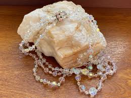 Vintage 1960s Aurora Borealis Crystal Necklace | 3 Strand Beaded Choker | Mid Century Costume Jewelry | Bridal Sparkle Necklace - Etsy