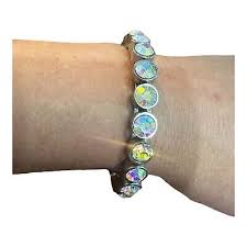 Vintage Aurora Borealis Rhinestone Magnetic Closure Silver ...