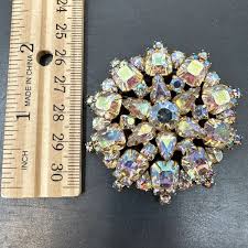 VINTAGE SIGNED WEISS Rainbow Color RHINESTONE SNOWFLAKE 2 ...