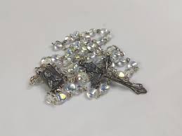 Vtg Rosary INRI Jesus Christ Made In Italy Iridescent Smooth Beads Silver Tone | eBay