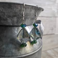 Jade Iridescent Trapezoid Dangle earring | My Wyo Designs