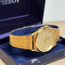 NOS Neo Vintage Tissot Gold Tone Men's Quartz Watch Date Box ...