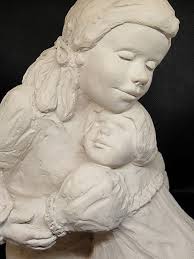 Vintage Austin Clay Sculpture "Bright Eyes" by Austin Dee ...