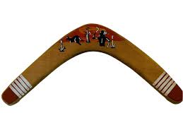 Boomerang Hand Painted Curved Aboriginals Australia Throwing ...
