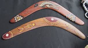 2 Vintage Australian Boomerangs Hand Crafted & Painted | eBay