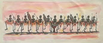 Rhythmic Women in Malawi Painting 29 X 12 - African Art ...
