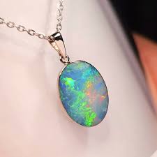 Orion' Australian Opal Pendant Jewelry 8.6ct 14k Gold Gem ...