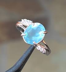 Aquamarine Ring in Sterling Silver, Size 7, Frosted Blue ...