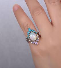 Vintage Moonstone Bridal Set With Opal and Turquoise Wedding ...