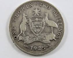 Australia 1925 Sterling Silver One Florin Coin. - Etsy