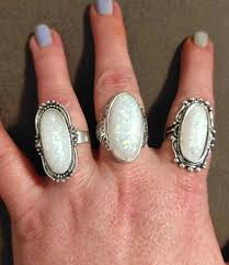 Boho Big White Opal Rings - Etsy Australia