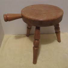 Vintage Maple Milking Stool 3 Legs w/Handle | eBay