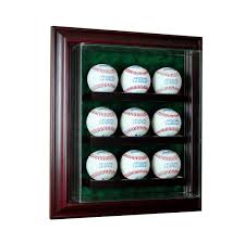 New 9 Baseball Cabinet Style Display Case Glass Suede ...