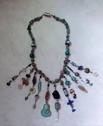 Vintage Artisan Egyptian Charm Necklace - Elephant Owl Cat Fish Crystals & More! - Etsy Canada