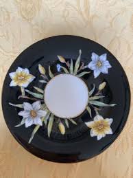 Aynsley Bone China Black with Daffodils Hand Painted ...