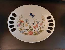 Vintage Aynsley Cottage Garden Sovereign Oval Pierced Tray ...
