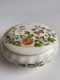AYNSLEY Cottage Garden Bone China Trinket Box w/original ...