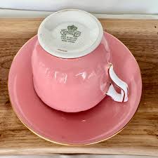 Rare Vintage Aynsley “pembroke” Teacup & Saucer – Pink With ...