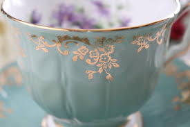 Vintage Aynsley "violette" Tea Cup & Saucer. Sage Green ...