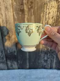 Royal Grafton Mint Green and Gold Tea Cups and Saucers Set X ...