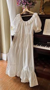 Retro Puff Sleeves Cotton Night Dress – Retro Fairy